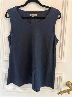 NWOT Flax Navy Sleeveless Scoop Neck Tank - Small